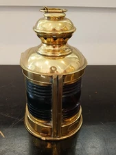 Vintage Brass Port & Starboard Red Green Nautical Lantern Made in NY USA 9"