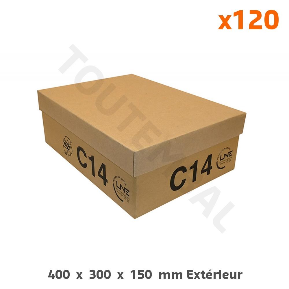 Caisse carton double cannelure écrin de rangement rigide 400x300x150 mm premium