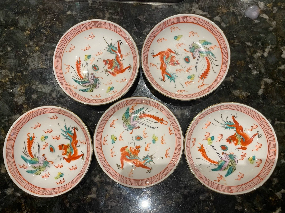 PR182 古い 中国 水滴 碗 二件 陶瓷中国古董碗红色| eBay