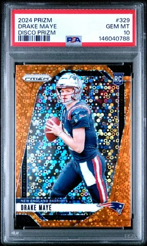 2024 PANINI PRIZM DISCO PRIZM #329 DRAKE MAYE ROOKIE RC PSA 10