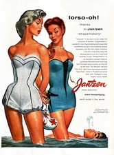 1955 JANTZEN SWIMSUIT Genuine Vintage Print Ad Ladies Womens 10" X 14"