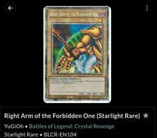 YuGiOh Rechter Arm der Verbotenen BLCR-EN104 Starlight Rare Deutsch NM 1st