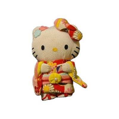Hello Kitty Sanrio plush toy,  Japanese Geisha Red Kimono vintage Fast Shipping 