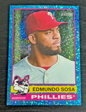 2025 Topps Heritage Light Blue Sparkle #250 Edmundo Sosa Philadelphia Phillies