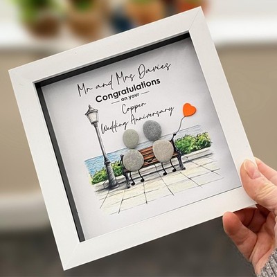 Personalisierter 7. Hochzeitstag Kiesel Kunst Geschenk 6 Zoll Ballon 7 Jahre