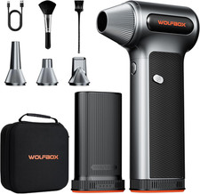 WOLFBOX MF200-2PK Compressed Air Duster, 2 Swappable Batteries Case