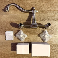 Chevington | Wall-Mount Bridge Kitchen Faucet | Chrome | C-4-3 | CHK1456MCCPM