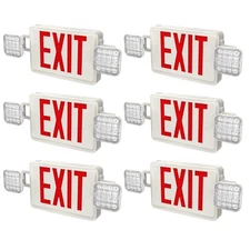 UL Listed-6 Packs Red Led Exit Sign with Battery Backup For Led Emegency Lights.