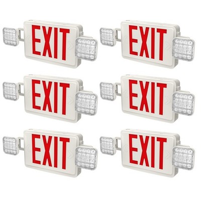UL Listed-6 Packs Red Led Exit Sign Lights with Battery For Led Emegency Light.