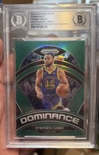AUTOGRAPH!⚠️Panini 2022-23 Prizm Dominance Stephen Curry Green Prizm Auto BAS