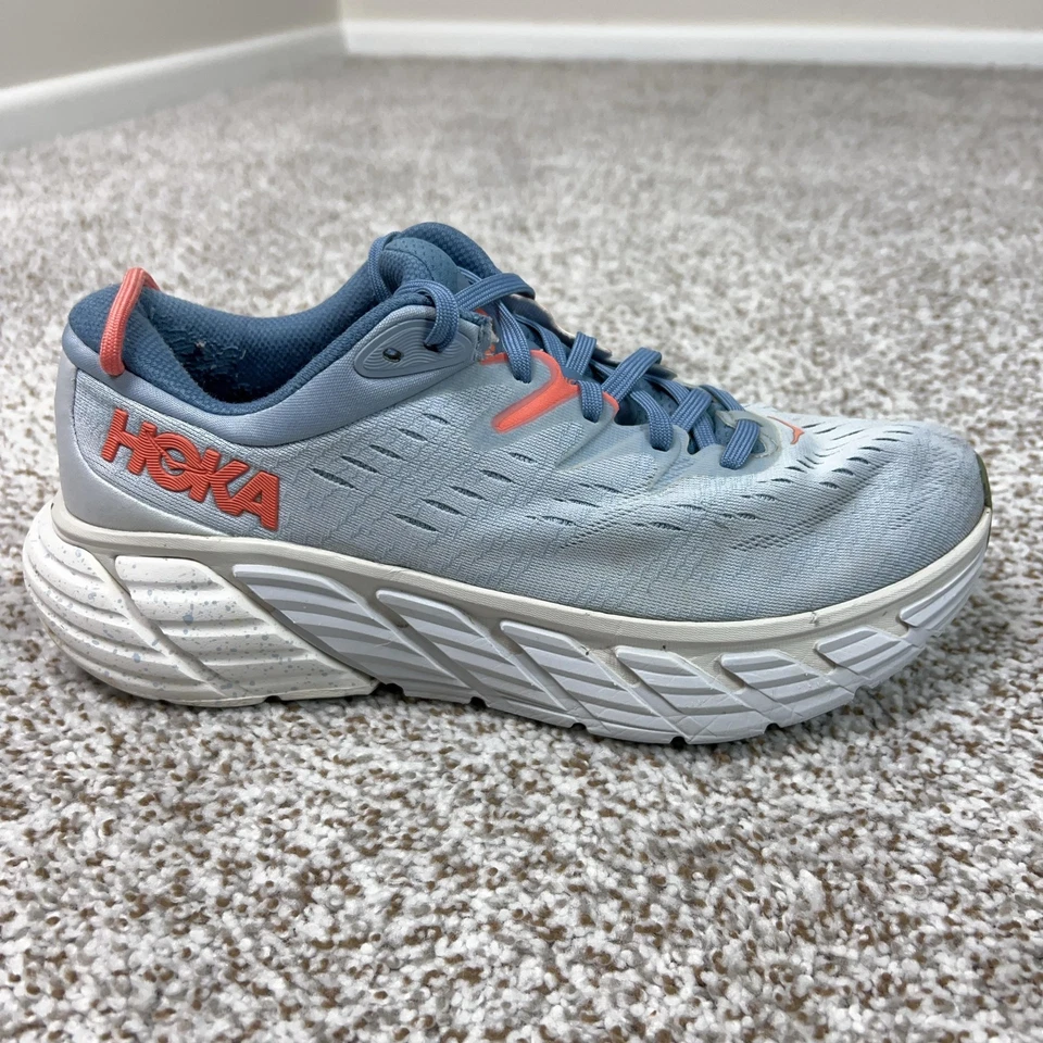 Hoka One One Shoes Womens Size 9.5 Blue Gaviota 4 Wide Running Stability Train - Image 4 of 4