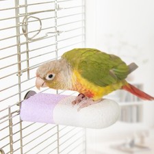 Natural Mineral Bird Perch for Cage Parrot Perch Platform for Beak Grinding C...