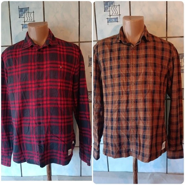 Men Marc O'Polo Shirt Red Cotton 38 / M / 46