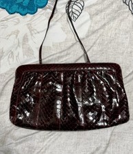 Vintage Morris Moskowitz Burgundy  Reptile Leather Skin Evening Bag