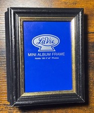 VTG La Vie Black And Gold Mini Photo Frame Album Holds 100 4"x6" Photos