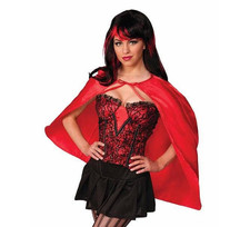 RED FANTASY CAPE SUPER HERO ADULT UNISEX HALLOWEEN COSTUME ACCESSORY 73814
