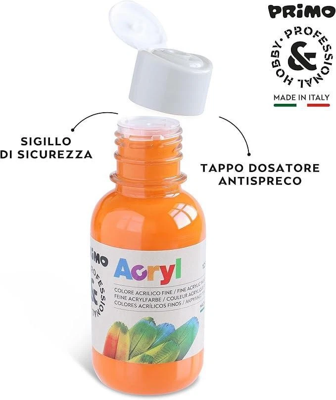 Primo tempera acrilica da 125 ml Arancio 250 - Immagine 2 di 3