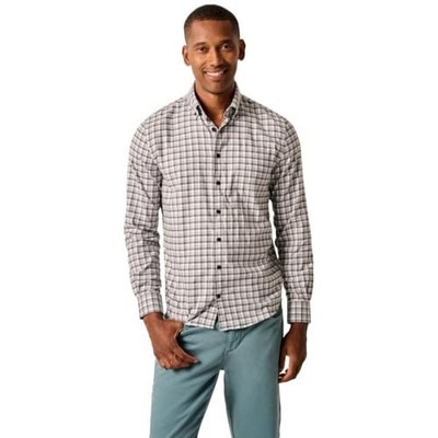 Johnnie-O johnnie-O Mens Tally Performance Button Up Shirt, Light Gray (US,