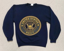 Vintage 90s United States Navy Sweatshirt Adult Small USA Made Military Football
