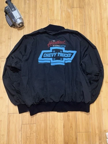 VTG 80s Chevrolet Heartbeat of America Men’s Button Up Bomber Jacket Size Large image 3