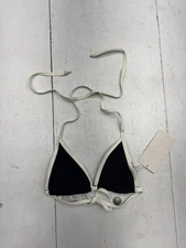 Musera Black White Basic Triangle Bikini Top Womens Size XS NEW