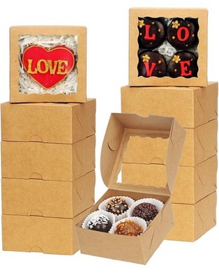 40 Pack Bakery Boxes 4X4X2 Inches Cookies Boxes Mini Bundt Cake Boxes Pie Boxes