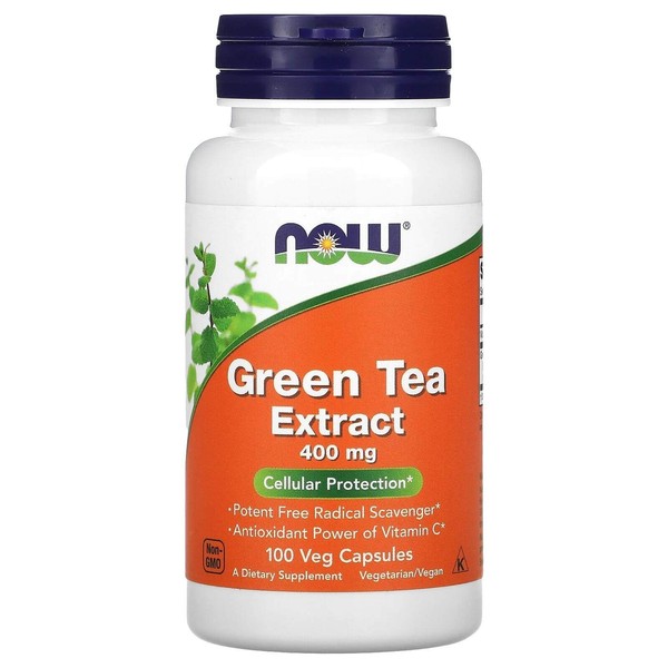 NOW Foods GrüNer Tee Extrakt 400Mg (GrüNer Tee Extrakt) 100 Pflanzliche Kapseln-image