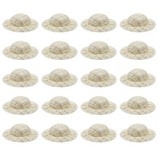 20 Pcs Mini Imitation Straw Knitting Hats Miniature Doll Hats for Dollhouse D...