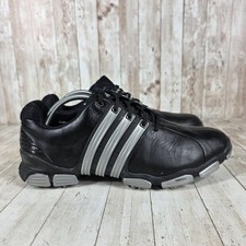 Adidas Tour 360 Golf Shoes Men's Black Silver Leather Spiked Size 10