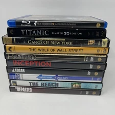 13 Movie Lot - Leonardo DiCaprio Film Collection DVD Blu Ray Set Titanic 3D Wolf