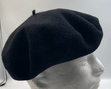 Kangol 100 Wool Beret Black Made in United Kingdom Classic Vintage Style Hat UK