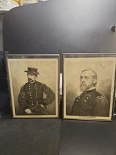 2 Vintage Pics In Frame, 1 Maj General George Meade & 1 General Phillip Sheridan