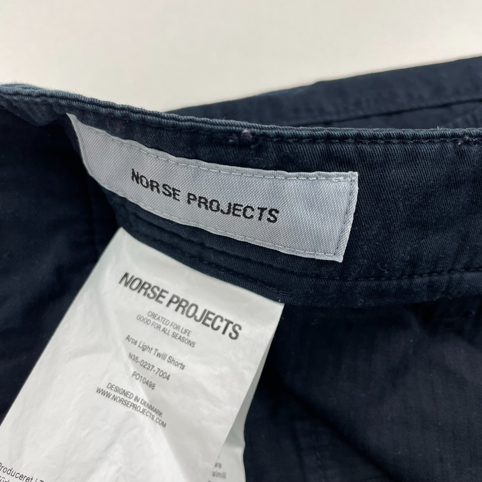 Norse Projects Shorts Men's W30 Navy Regular AROS LIGHT TWILL 8in Chino ...