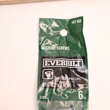 (6-Pk) Everbilt Phillips Flat Head Machine Screw Zinc Plated #10-32 x 1" 447688