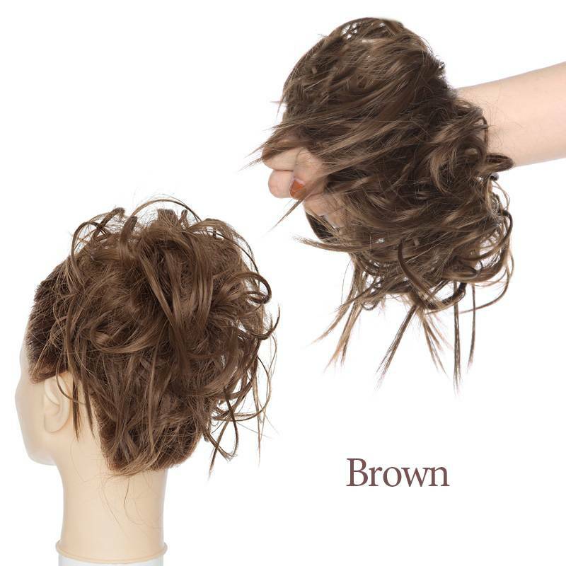 Messy Bun Scrunchie Hair Extensions - 100% Human Hair, Clip-In Ponytail, Multiple Colors