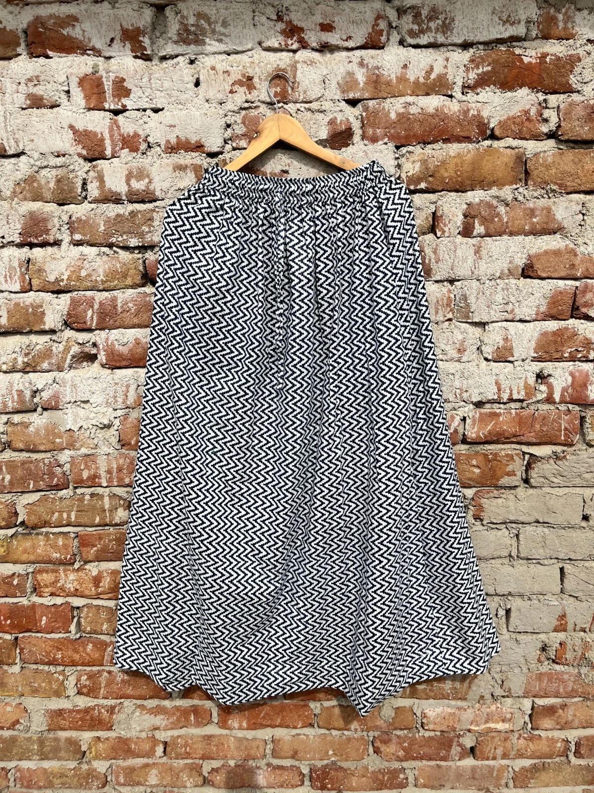 Indian Cotton Blue Zig-Zag Striped Skirt Women's Clothing Partywear Skirts US