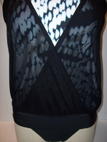Athena Size 6 Moon Glow Tankini & Banded Bikini Brief Swimsuit Blk Blue Whit NWT - Picture 7 of 12