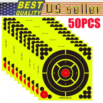 50 Pack 8'' Shooting Targets Splatter Gun Rifle Paper Target Practice Exercise US