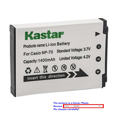 Kastar Replacement Battery for Casio NP-70 NP70 CNP-70 CNP70 Casio BC-70L BC70L