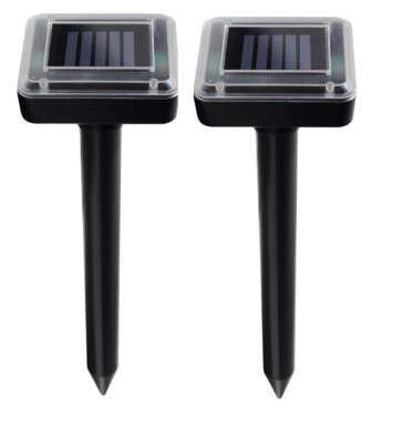 2-Solar Powered Ultrasonic Sonic Mouse Mole Pest Rodent Repeller Repellent Yard