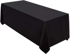 Black Tablecloth 90 x 132-inch Rectangular Polyester Table Cloth for Weddings