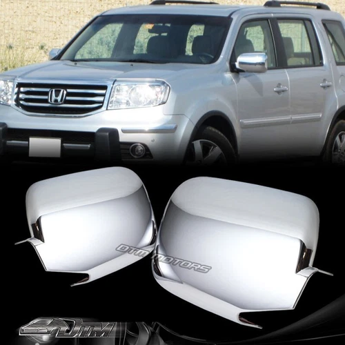 Chrome ABS Plastic Side Mirror Cover Cap Set For 09-15 Honda PILOT w/ Signal Cut
