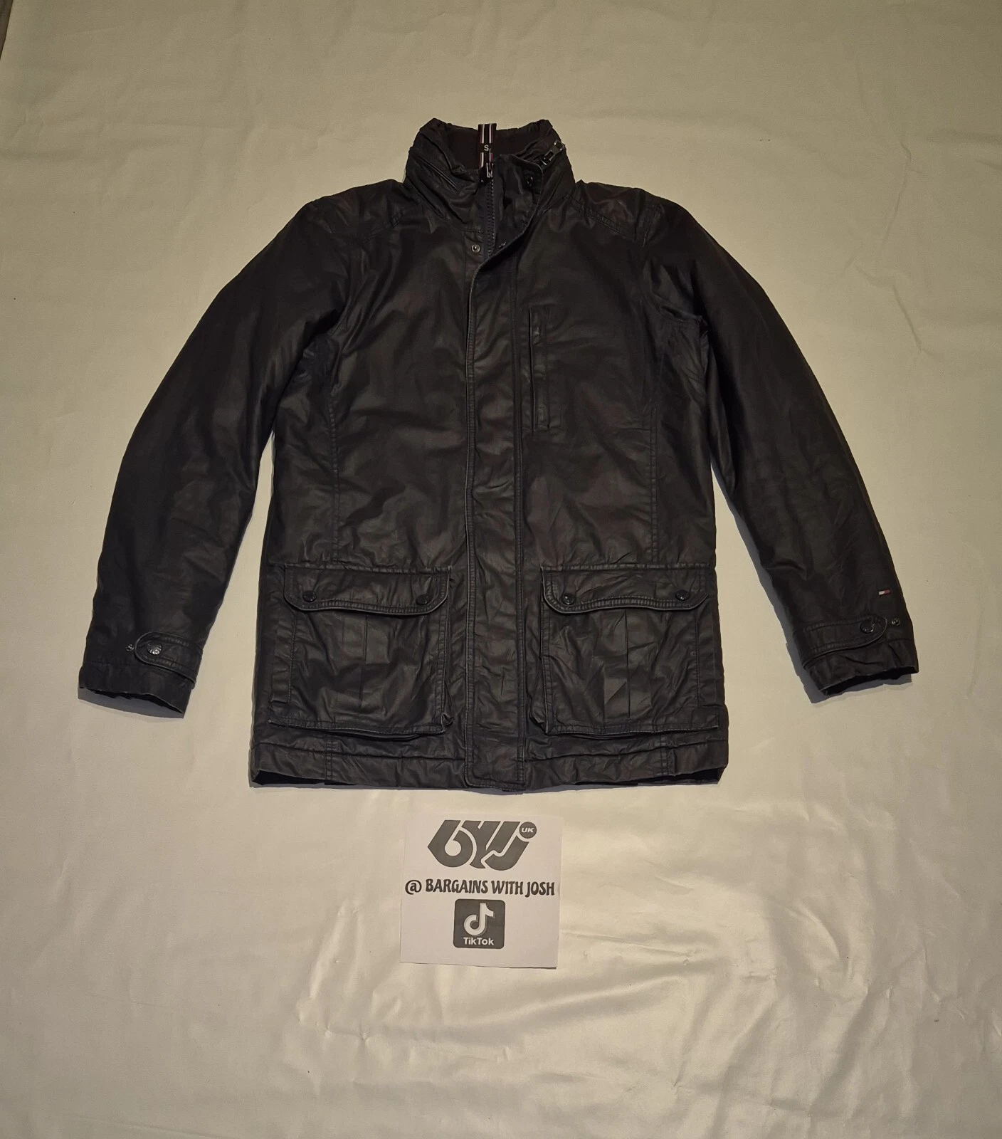 Tommy Hilfiger Vintage Coat With Tuck Away Hood Size Small