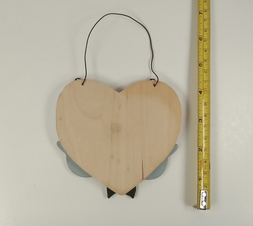 "Merry Christmas" Cat Kittens Wooden Heart 4.5" Country Rustic Holiday Ornament - Picture 3 of 3