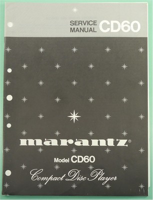 Vintage ORIGINAL PRINT MARANTZ Service Manual for Model CD60 Compact Disc Player