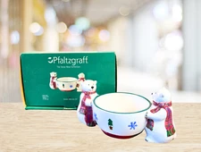 Vintage Pfaltzgraff Christmas  Snow Bear Candy Dish