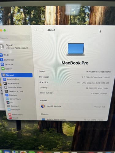 Apple MacBook Pro Touch 16" 2019 i7 2.6GHz 6 Core, 32GB, 512GB SSD,Radeon 5500M - Imagen 4 de 15