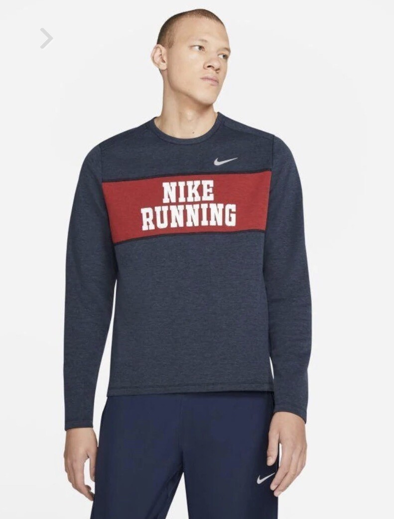 Nike Mens Dri-FIT Heritage Running Crew - Thunder Blue XL