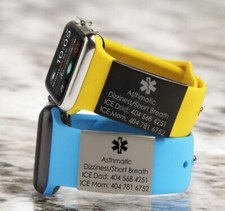 Medical alert tag for watch band 22 28MM 24 28MM fits Most watch bands