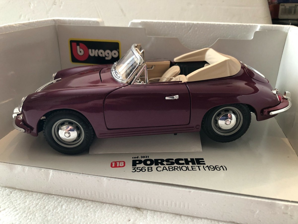 Burago Porsche 356B Cabriolet 1961 - Violet - 1/18 - Occasion Sans Boîte